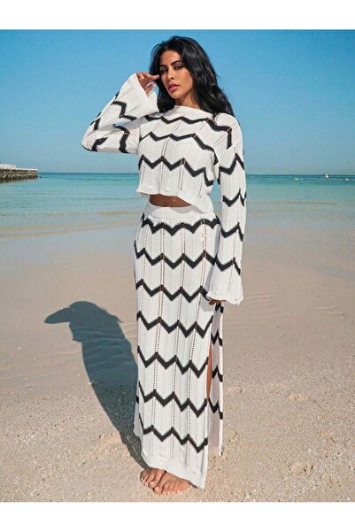 TOFAN TRİKO Modern Patterned Beach Set