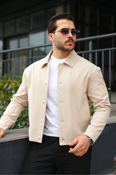 BASEL.CO Sporty Stylish Comfortable Fabric Buttoned Seasonal Jacket