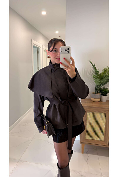 BİRCANÇİL Pelix Кава Пальто з поясом