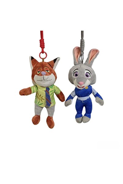 Virtual Trend Set of 2 Virtual Trend® Plush Keychains, Rabbit and Fox, Zootop...