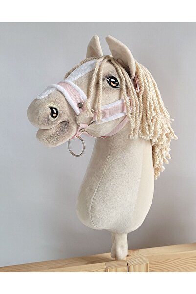 Other Căpăstru reglabil pentru cal Hobby Horse A3 roz pudrat cu blană albă