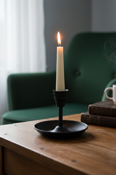 TURNA BAKIR Metal Vintage Mumluk & El Şamdanı Mat Siyah Turna2623-7