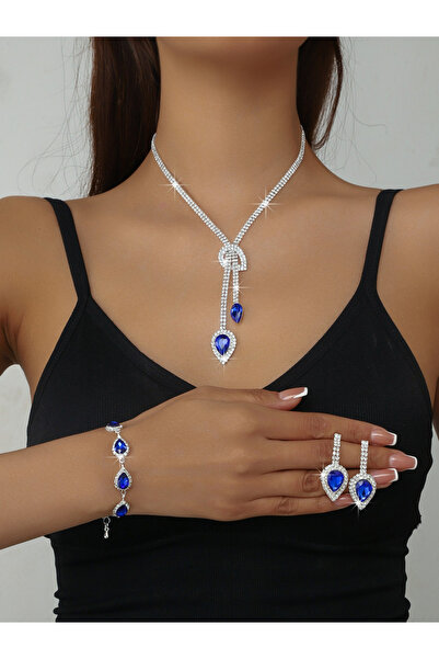 Take Two By Styli 3-Piece Embellished Necklace, Bracelet And Earrings Jewelry...