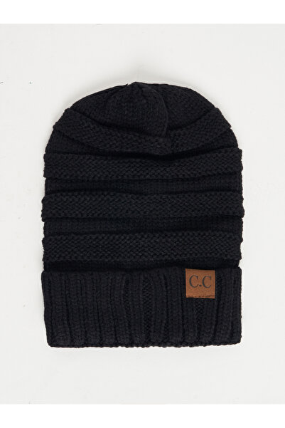 Styli Patch Detail Knit Beanie Hat