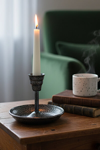 TURNA BAKIR Metal Vintage Mumluk & El Şamdanı Gümüş Turna2623-8