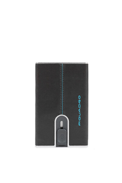 PIQUADRO Piquadro, Син квадратен, Кожа портфейл, Квадратна плъзгаща се систем...