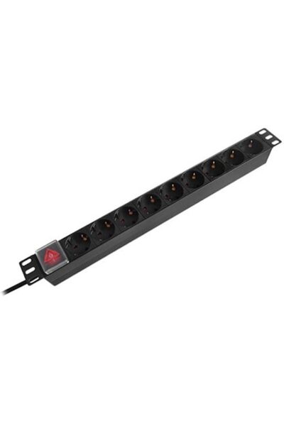 Emtex Αλουμινένια πολύπριζο / PDU 19 ιντσών 9 υποδοχές Schuko + διακόπτης 16A...