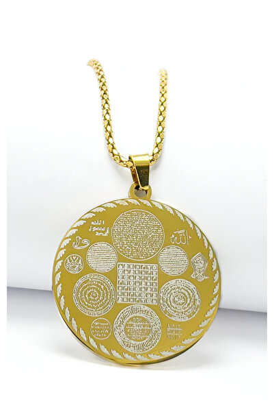 DEARWİSH Gold Çift Yönlü Koruyucu Tılsımlı 60 cm Pullu Kuyum Model Zincirli 3...