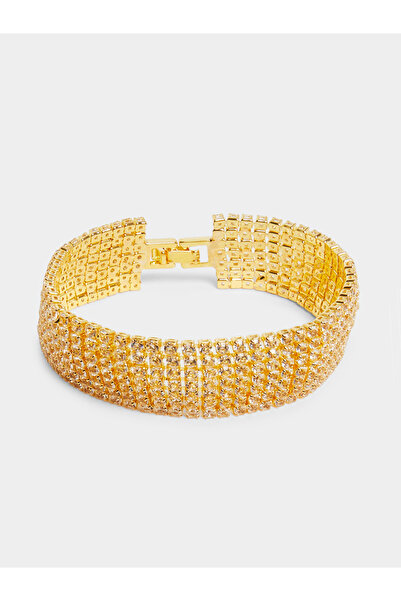 Styli Gold Rhinestone Bangle Bracelet
