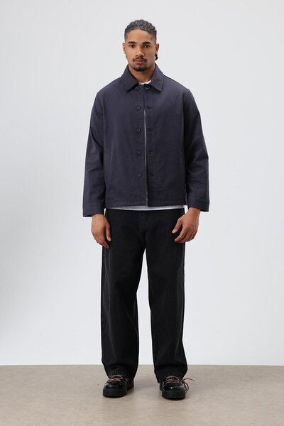 VAMOSCLO Boxy fit gabardine jacket smoke