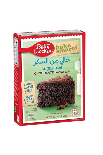 BETTY CROCKER خليط كيك الشوكولاتة خالي من السكر، 400 غرام