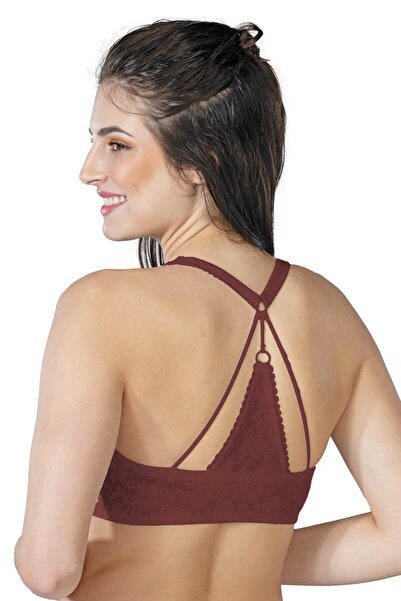 Difolia BORDO MI Emay 187 B Sutien sport cu sârmă, cu deschidere frontală