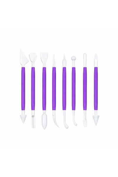 Rich Plastik Modelaj Ebeşuar Modelleme Şekil Verme Seti 8li Mor