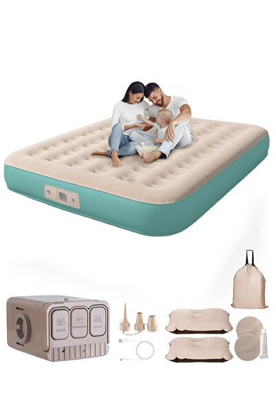 MOUNTAIN EXPLORING Double Air Mattress, Portable Inflatable Bed with Built-in...