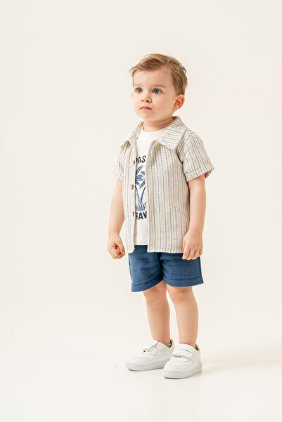 JNF kids Baby Boy Muslin Shorts 3-Piece Summer Set