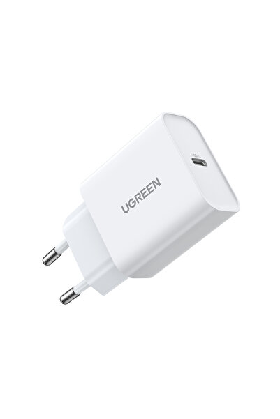 Ugreen 20W Hızlı Şarj Cihazı QC PD Hızlı Şarj Cihazı 1xUSB-C, Beyaz, 60450