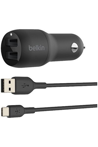 Belkin Încărcător auto, încărcare rapidă, dual, USB-A 24W + cablu USB-A la US...