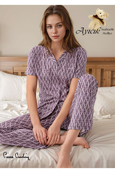 Pierre Cardin Γυναικείο σετ πιτζάμες με κοντομάνικο πουκάμισο με λεπτομέρειες...