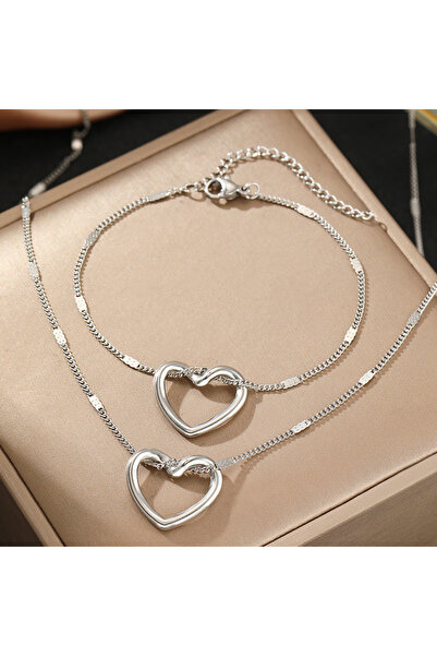 Choice AC6598 Stainless Steel Jewelry Set Novelty Twisted Heart Light Luxury ...