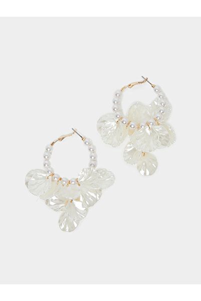 Styli Pearl and Petal Hoop Earrings