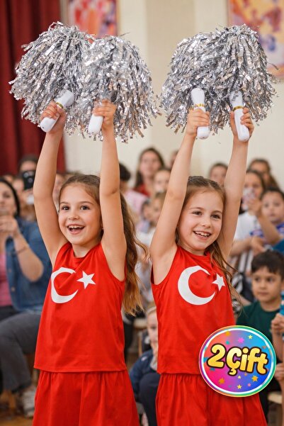 TOYFEST PonPon Металевий блискучий срібний Amigo з палицею Міцний легкий помп...