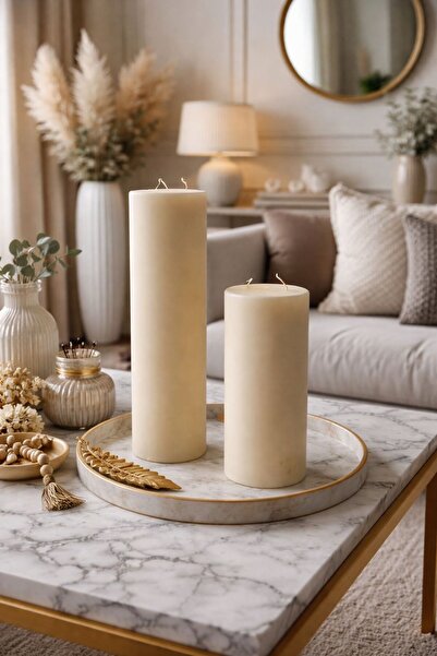 ersu store Dev Boy 48cm x 28cm Özel Yapım Baton Sütün Hediyelik Dekoratif Mum