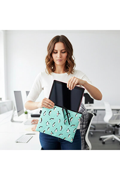 woodycord Husă pentru cărți și tablete, realizată manual, cu model pinguin (2...