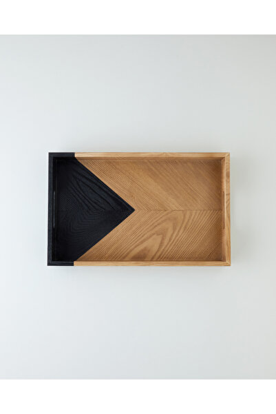 English Home Briel Dekoratif Tepsi 48x29,5x5,5 cm Kahverengi-Siyah