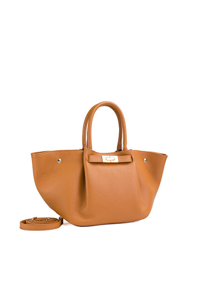 Posete Fagaras Adele Leather Purse - Camel, Casual Bag Made of Genuine Leathe...