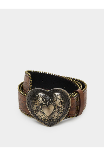 Styli Women Western Heart Buckle Belt