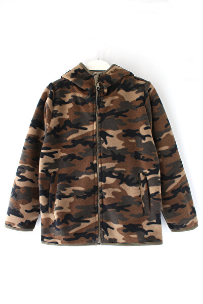 DobaKids Камуфляжна унісекс куртка з капюшоном на блискавці для дітей, товста...