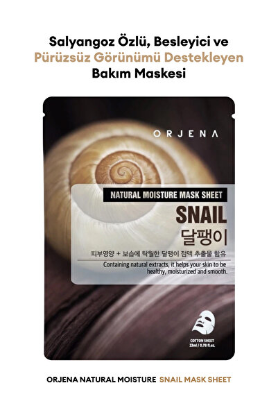 Orjena Salyangoz Özlü Pürüzsüz Görünüm Sunan Bakım Maskesi Natural Moisture S...