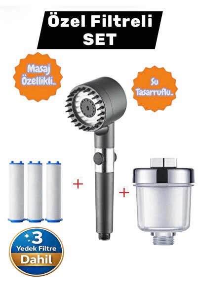 TRUVA Special Filter Set; 3 Replacement Filters, Water-Saving Shower Head, An...