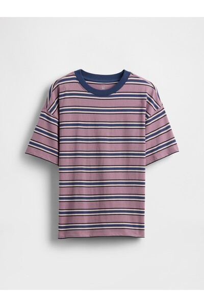 GAP Erkek Çocuk Mor Relaxed Original T-Shirt