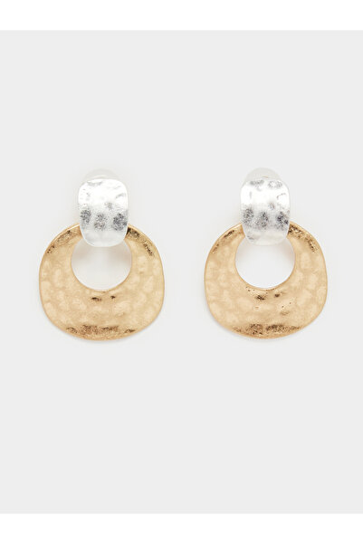 Styli Gold Tone Hammered Disc Earrings