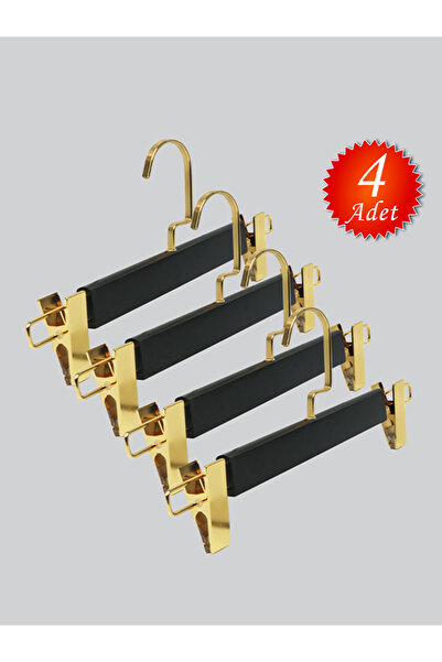 NYN شماعة خشبية 8131 (GOLG Kanca Lama) لتعليق السراويل والتنانير مع مشبك، 4 قطع