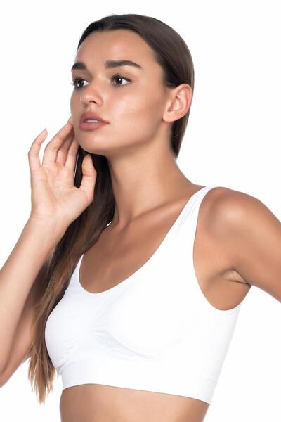 Difolia BEYAZ MI Emay 4021 Bustieră cu bretele groase și cu bureți