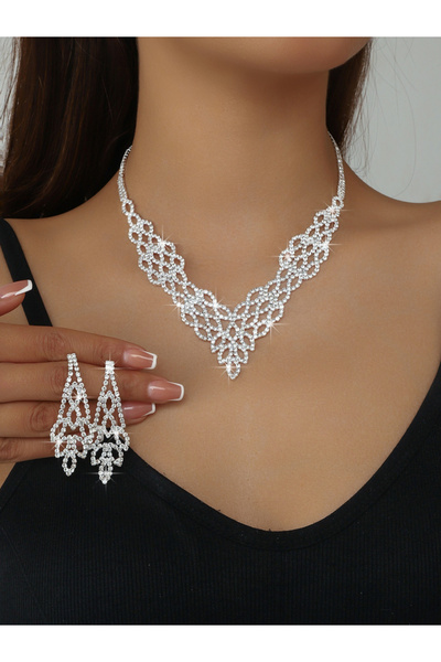 Take Two By Styli 2-Piece Embellished Necklace And Earrings Jewelry Set