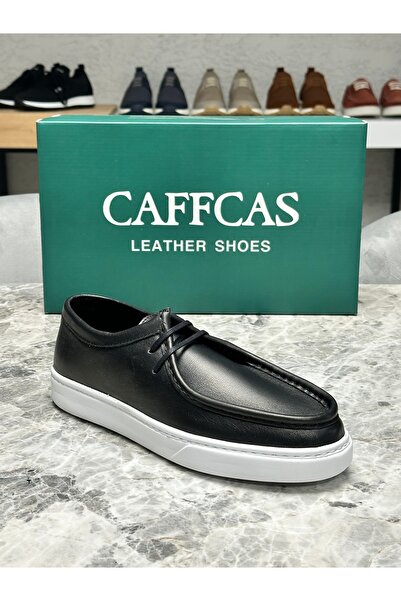 Caffcas Genuine Leather Black Napa Handmade Casual Men's Shoes 1903-Paris