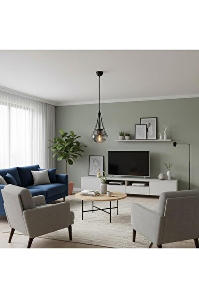 Elizim Home Lighting Lilyum tekli füme cam'lı sarkıt avize