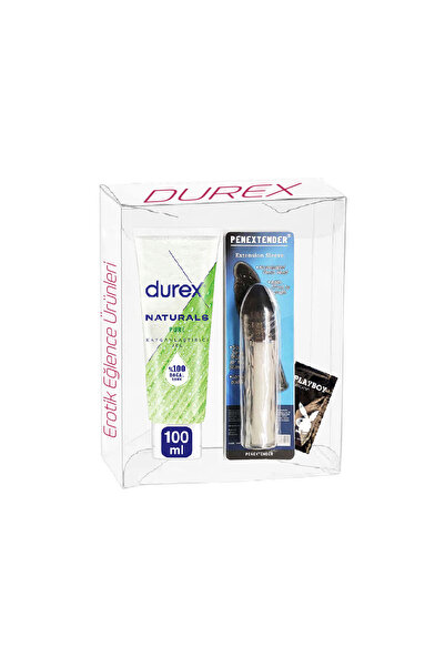 Durex Naturals Pure +17cm IncePenisi Kalınlaştırıcı Kılıf, Tırtıklı Noktalı U...
