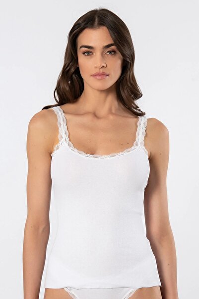 TÜREN 2 pieces of women's lycra lace strap tank top (95% cotton 5% lycra)
