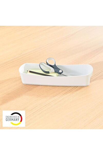 Yıldızan Esnshop Long Desktop Organizing Box, Glossy Appearance, Plastic, Whi...
