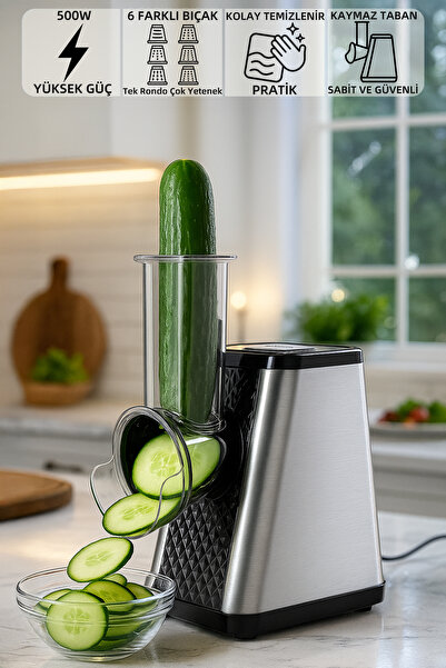 ozbience Pratik Çok Fonksiyonlu 6in1 500W Otomatik Dilimleme ve Doğrayıcı