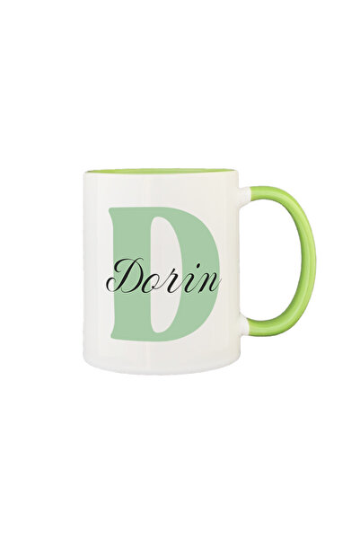 AFFIX THE DIFFERENT PERSPECTIVE Personalized mug, white with green interior a...