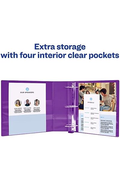 Yıldızan Esnshop Heavy-Duty View 3-Ring Binder, 3-Inch One Ezd Rings, 1 Lilac...