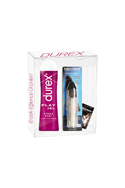 Durex Kirazlı 50ml+17cmPeniskılıfı Yumuşak 3.5CmDolgulu SilikonŞeffaf PeniseG...