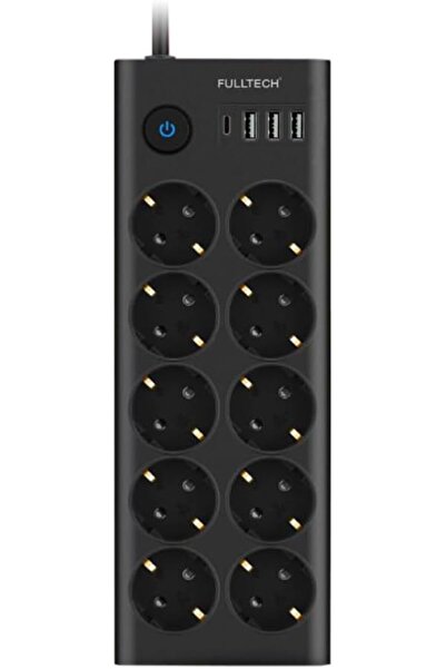 Nacario Nrcrioshop Type-C Port Input Surge Protected 10-Outlet Power Strip, 3...