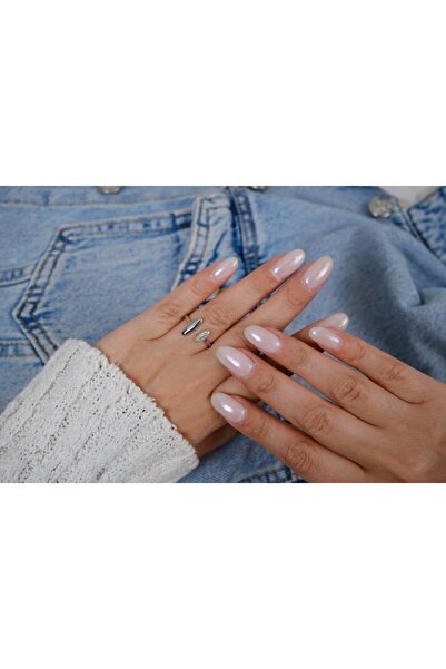 ATELİER TUĞBA خاتم YZK223 قابل للتعديل مرصع بحجر بيضاوي الشكل