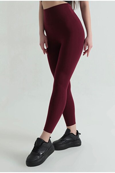 Triya Wear Studio Kadın Bordo Tayt – Içi Şardonlu, Yüksek Bel, Kışlık ve Sıca...